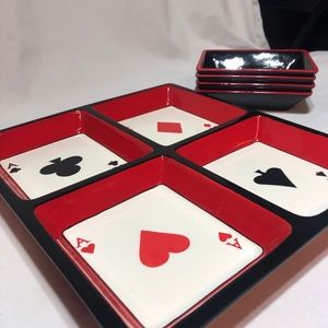 RARE Playing Cards Poker Snack,Nut,Dessert Dishes.